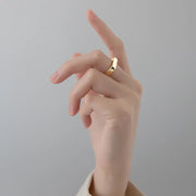 Geometric Rectangle Adjustable Engravable Ring 925 Sterling Silver